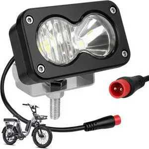 Ebike Headlight 20W Baja Style Light for Rad Power Bikes Off-Road Pod Light with Red 2-Pin Julet Connector Plug and Play 12V-60V Waterproof Front Lamp Compatible with RadRover RadRunner Ebike Headlight 20W Baja Style Light for Rad Power Bikes Off-Road Pod Light with Red 2-Pin Julet Connector Plug and Play 12V-60V Waterproof Front Lamp Compatible with RadRover RadRunner