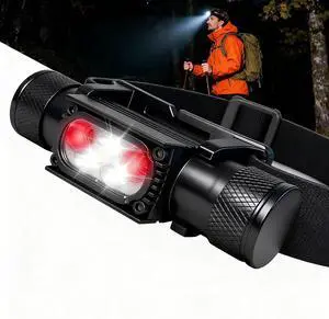 Headlamp LED Rechargeable - 1600 Lumen Super Bright USB Rechargeable Headlight - IP65 Waterproof Head Lamp with 10 Modes for Outdoor Hiking,Camping,Fishing(H35pro-White & Red) Headlamp LED Rechargeable - 1600 Lumen Super Bright USB Rechargeable Headlight - IP65 Waterproof Head Lamp with 10 Modes for Outdoor Hiking,Camping,Fishing(H35pro-White & Red)