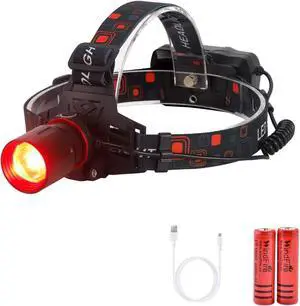 Red Light LED Headlamp Red Hunting Flashlight Super Bright 2000 Lumens 3 Lighting Modes Rechargeable Waterproof Lightweight Headlight for Hunting Stargajing Astronomy Running Fishing Red Light LED Headlamp Red Hunting Flashlight Super Bright 2000 Lumens 3 Lighting Modes Rechargeable Waterproof Lightweight Headlight for Hunting Stargajing Astronomy Running Fishing