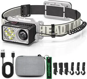 LED Headlamp Rechargeable, 2500 High Lumens Head Lamp with Red Light 8 ModesWaterproof Lightweight Hardhat Head Flashlight for Camping Running Fishing Crafting Mechanic Work LED Headlamp Rechargeable, 2500 High Lumens Head Lamp with Red Light 8 ModesWaterproof Lightweight Hardhat Head Flashlight for Camping Running Fishing Crafting Mechanic Work