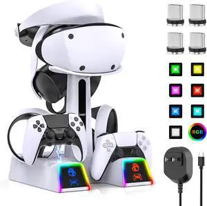 RGB Charging Station for PS VR2 / PS5 / PS5 with 10 Led Light RGB Charging Station for PS VR2 / PS5 / PS5 with 10 Led Light