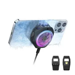 Magnetic Cell Phone Cooler 4Pro, Portable RGB Cooling Fan, Cellphone Radiator with Removable Grip, App-Controlled Smart Temperature Control for iPhone MagSafe Series/Android/Tablet/iPad Magnetic Cell Phone Cooler 4Pro, Portable RGB Cooling Fan, Cellphone Radiator with Removable Grip, App-Controlled Smart Temperature Control for iPhone MagSafe Series/Android/Tablet/iPad