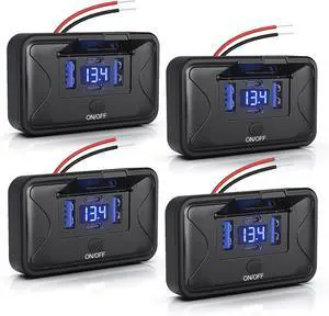 4PCS 108W 4 Ports 12V RV USB Switch Outlet Voltmeter, 2*36W PD3.0 Type-C + 2*18W QC3.0 Quick Charge Panel Wall Mount Car Charger Socket Waterproof Multi-Port Adapter for Bus Marine Truck Boat 4PCS 108W 4 Ports 12V RV USB Switch Outlet Voltmeter, 2*36W PD3.0 Type-C + 2*18W QC3.0 Quick Charge Panel Wall Mount Car Charger Socket Waterproof Multi-Port Adapter for Bus Marine Truck Boat