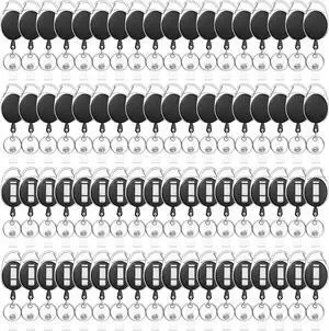 72 Pack Badge Reels Retractable Badge Holders with Clip Key Ring Name ID Badge Clips Keychain for Nurse Doctor Employee Worker, Black 72 Pack Badge Reels Retractable Badge Holders with Clip Key Ring Name ID Badge Clips Keychain for Nurse Doctor Employee Worker, Black