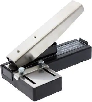 Heavy Duty Stapler Style ID Badge Slot Hole Punch (Rectangle) - with Adjustable Guides and Non-Skid Base for PVC & Plastic and Laminated Paper Cards by Heavy Duty Stapler Style ID Badge Slot Hole Punch (Rectangle) - with Adjustable Guides and Non-Skid Base for PVC & Plastic and Laminated Paper Cards by