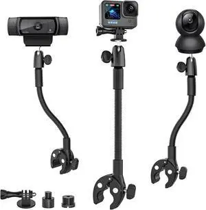 Gooseneck Clamp Camera Mount, Flexible Gopro Clamp Mount Kit Gooseneck Clamp Camera Mount, Flexible Gopro Clamp Mount Kit