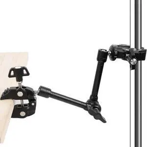Magic Arm Clamp Kit, Camera Mount Articulating Friction Arm w 2 Pcs Super Clamp, w 1/4"-20 Screw and Thread Hole, for Camera, Light, Monitor, Webcam or Action Camera 2kg, for Table, Tube Magic Arm Clamp Kit, Camera Mount Articulating Friction Arm w 2 Pcs Super Clamp, w 1/4"-20 Screw and Thread Hole, for Camera, Light, Monitor, Webcam or Action Camera 2kg, for Table, Tube