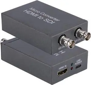 HDMI to SDI, HDMI to 3G-SDI/HD-SDI Converter, 2 Way SDI Output with Power Supply Adapter, Audio Embedder Support 1080P, Auto Format Detection Extender for Camera CCTV HDMI to SDI, HDMI to 3G-SDI/HD-SDI Converter, 2 Way SDI Output with Power Supply Adapter, Audio Embedder Support 1080P, Auto Format Detection Extender for Camera CCTV