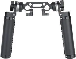 Rosette Leather Handles with 15mm Rod Clamp Connector for 15mm DSLR Camera Shoulder Rig Support System Rosette Leather Handles with 15mm Rod Clamp Connector for 15mm DSLR Camera Shoulder Rig Support System