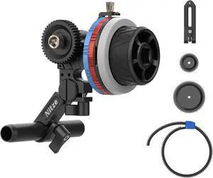 Mini Follow Focus, with 15mm Rod and Rod Clamp, Gear Ring Belt, 3 Reversible Drive Gears and 2 Marking Disks, Supports A/B Hard Stops and 360° Infinity Zoom - MF15C Mini Follow Focus, with 15mm Rod and Rod Clamp, Gear Ring Belt, 3 Reversible Drive Gears and 2 Marking Disks, Supports A/B Hard Stops and 360° Infinity Zoom - MF15C