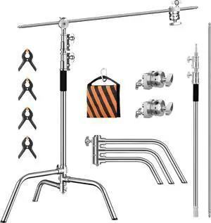 Heavy Duty C Stand 6.9ft/210cm with Holding Arm Sandbag Grip Head Stainless Steel Photography Light Stand C-Stand Sturdy for Photography Studio Video Monolight Softbox Shooting (Silver) Heavy Duty C Stand 6.9ft/210cm with Holding Arm Sandbag Grip Head Stainless Steel Photography Light Stand C-Stand Sturdy for Photography Studio Video Monolight Softbox Shooting (Silver)