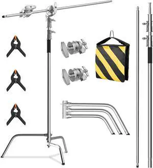 Heavy Duty C Stand with Boom Arm, 10.8ft/330cm Stainless Steel Light Stand Heavy Duty C Stand with Boom Arm, 10.8ft/330cm Stainless Steel Light Stand