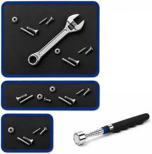 Magnetic Tool Mat Set, 4 Pack Tool Mat Set with Telescoping Pickup Tool | 40LB Strong Magnetic Mat for Tools | Screws & Parts Garage Workshop Organizer for Mechanics & DIY(Blue) Magnetic Tool Mat Set, 4 Pack Tool Mat Set with Telescoping Pickup Tool | 40LB Strong Magnetic Mat for Tools | Screws & Parts Garage Workshop Organizer for Mechanics & DIY(Blue)