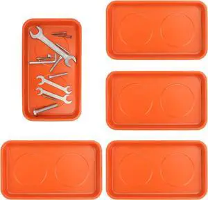 5 PCS Magnetic Trays, 9.4X5.5x1.4Inch, Magnet Tool Tray, Magnetic Parts Tray, orange, by 5 PCS Magnetic Trays, 9.4X5.5x1.4Inch, Magnet Tool Tray, Magnetic Parts Tray, orange, by