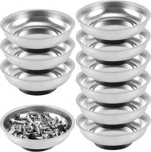 10 Packs 6 Inches Magnetic Tray, Stainless Steel Magnetic Bowl, Round Magnetic Parts Tray for Pins, Screws, Bolts, Nuts, Small Parts 10 Packs 6 Inches Magnetic Tray, Stainless Steel Magnetic Bowl, Round Magnetic Parts Tray for Pins, Screws, Bolts, Nuts, Small Parts