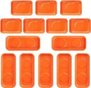 14 PCS Magnetic Trays, Include 7 PCS 5.9X2.6Inch & 7 PCS 3.7X2.5 Inch, Magnet Tool Tray, Magnetic Parts Tray, Orange, by 14 PCS Magnetic Trays, Include 7 PCS 5.9X2.6Inch & 7 PCS 3.7X2.5 Inch, Magnet Tool Tray, Magnetic Parts Tray, Orange, by