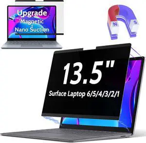 Magnetic Privacy Screen for Surface Laptop 6/5/4/3/2/1 13.5 Inch, Removable Anti Blue Light Glare Filter, Black Security Private Apy Block Protector Magnetic Privacy Screen for Surface Laptop 6/5/4/3/2/1 13.5 Inch, Removable Anti Blue Light Glare Filter, Black Security Private Apy Block Protector