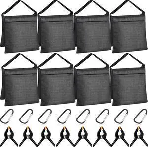 12 Sets Sandbag Weight Bag with Zipper, Heavy Duty Black Sand Bags for Canopy Tent Legs Photography Backdrop Stand with Spring Clamps and Hooks Outdoor Decorations 12 Sets Sandbag Weight Bag with Zipper, Heavy Duty Black Sand Bags for Canopy Tent Legs Photography Backdrop Stand with Spring Clamps and Hooks Outdoor Decorations