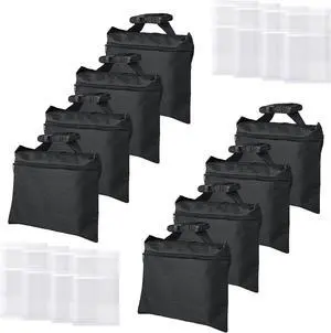 Sandbags 8 Packs, Sandbag Weights for Backdrop Stand Sandbags, SandBag for Weight, Weight Bags with Zipper and Buckle Straps for Support Heavy Duty Light Stand Sandbags 8 Packs, Sandbag Weights for Backdrop Stand Sandbags, SandBag for Weight, Weight Bags with Zipper and Buckle Straps for Support Heavy Duty Light Stand