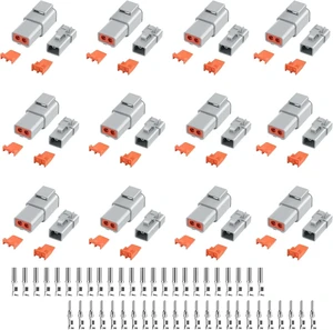 96 PCS Deutsch DTP Connector Kit, 2-Pin Connectors, 12 Sets 96 PCS Deutsch DTP Connector Kit, 2-Pin Connectors, 12 Sets