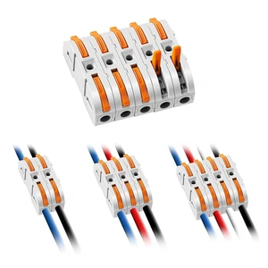 200PCS Lever Wire Connectors Mini Push-in Quick Connectors, 1-in-1-Out Compact Butt Splice Inline Terminals, 24-12 AWG 200PCS Lever Wire Connectors Mini Push-in Quick Connectors, 1-in-1-Out Compact Butt Splice Inline Terminals, 24-12 AWG