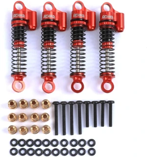 Aluminum Front & Rear RC Shock Damper Parts for Hobby Plus CR-18P Rock Van, T-Hunter & Trail Hunter Upgrades for #240071#240012 (Red) Aluminum Front & Rear RC Shock Damper Parts for Hobby Plus CR-18P Rock Van, T-Hunter & Trail Hunter Upgrades for #240071#240012 (Red)