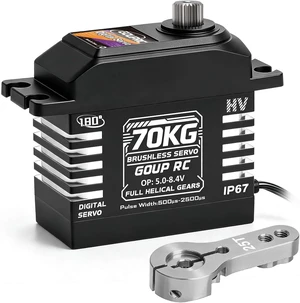70KG Brushless IP67 Waterproof Digital Servo for 1/8 1/10 1/12 RC Buggy/Truck High-Torque HV 5.08.4V 180° Full Helical Gear with 25T Metal Horn 70KG Brushless IP67 Waterproof Digital Servo for 1/8 1/10 1/12 RC Buggy/Truck High-Torque HV 5.08.4V 180° Full Helical Gear with 25T Metal Horn