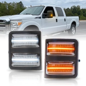 LED Side Mirror Marker Lamp for F250 F350 F450 F550 Super Duty Switchback White Driving/Parking & Amber Turn Signal, Smoke Lens LED Side Mirror Marker Lamp for F250 F350 F450 F550 Super Duty Switchback White Driving/Parking & Amber Turn Signal, Smoke Lens