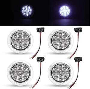 4 Pcs 4-Inch 12-LED F3 Piranha Round White Tail/Reverse Indicator Lights with Chrome Bezel, 12V DC, for Caravan, Bus, Trailer, Tow, Dump, ATV & Heavy-Duty Truck (GAC12) 4 Pcs 4-Inch 12-LED F3 Piranha Round White Tail/Reverse Indicator Lights with Chrome Bezel, 12V DC, for Caravan, Bus, Trailer, Tow, Dump, ATV & Heavy-Duty Truck (GAC12)