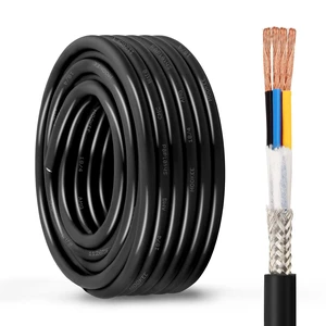 30FT 18/4 Shielded Wire 18AWG 4-Conductor Stranded Pure Copper Cable for CNC Machine, VFD Spindle, 3D Printer, Stepper Motor & Transformer 30FT 18/4 Shielded Wire 18AWG 4-Conductor Stranded Pure Copper Cable for CNC Machine, VFD Spindle, 3D Printer, Stepper Motor & Transformer