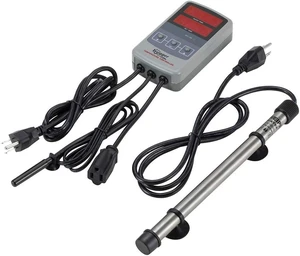 500W Titanium Aquarium Heater for Saltwater & Freshwater Digital Submersible Heater with External IC Thermostat & Thermometer for 60-120 Gallon Tanks 500W Titanium Aquarium Heater for Saltwater & Freshwater Digital Submersible Heater with External IC Thermostat & Thermometer for 60-120 Gallon Tanks