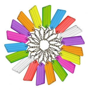 Colored Key Tags with Ball Chain Display Box of 100 Assorted Tags (10100) Colored Key Tags with Ball Chain Display Box of 100 Assorted Tags (10100)