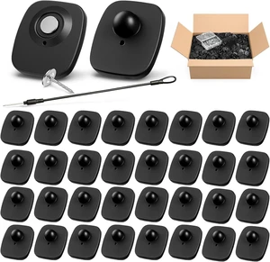 1000 Pcs 8.2MHz RF Clothing Security Tags Retail Hard Tags with 1000 Pins & 100 Lanyards for Store, Garment Shop & Supermarket 1000 Pcs 8.2MHz RF Clothing Security Tags Retail Hard Tags with 1000 Pins & 100 Lanyards for Store, Garment Shop & Supermarket
