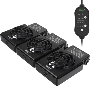 Quiet 3-Head Aquarium Cooling Fan with Adjustable Speed & Timer Fish Tank Chiller for Axolotl Tank, Terrarium, Saltwater & Freshwater Quiet 3-Head Aquarium Cooling Fan with Adjustable Speed & Timer Fish Tank Chiller for Axolotl Tank, Terrarium, Saltwater & Freshwater