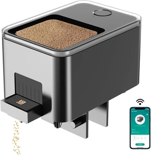 WiFi Automatic Fish Feeder & Dispenser for Aquarium with App Timer, Remote Control, USB Power Suits Pelleted Fish Tank Food, Black WiFi Automatic Fish Feeder & Dispenser for Aquarium with App Timer, Remote Control, USB Power Suits Pelleted Fish Tank Food, Black
