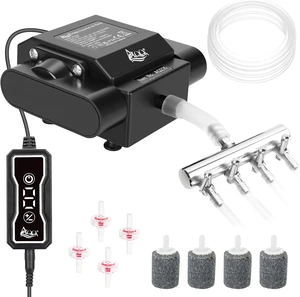 10W Aquarium Air Pump with Controller, 237 GPH Airflow 10W Aquarium Air Pump with Controller, 237 GPH Airflow