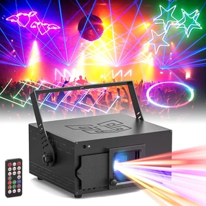 RGB 3D Animation Beam Laser Party Lights with DMX512, Sound Activation & Remote Control Patterns for Festivals, Bars, Nightclubs, Weddings, Live Shows & Churches RGB 3D Animation Beam Laser Party Lights with DMX512, Sound Activation & Remote Control Patterns for Festivals, Bars, Nightclubs, Weddings, Live Shows & Churches
