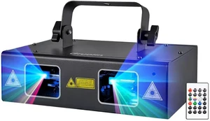 RGB Full-Color Laser Stage Light with Music Sound Activation & DMX Control DJ Party Patterns Projector for Parties, Discos, Bars, Clubs & Stages RGB Full-Color Laser Stage Light with Music Sound Activation & DMX Control DJ Party Patterns Projector for Parties, Discos, Bars, Clubs & Stages