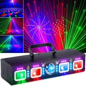 Pro 6-in-1 Disco Party Lights with RGBW Strobes & Laser Shows Pro 6-in-1 Disco Party Lights with RGBW Strobes & Laser Shows