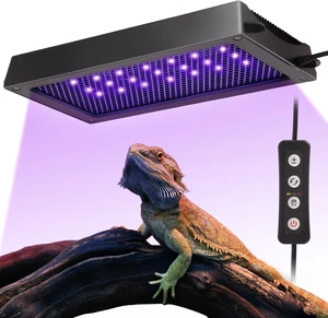 24W Dimmable LED UVB Reptile Light, 5.0-20.0 UVA UVB Lamp with Timer & 3 Modes, 6500K Daylight for Bearded Dragons, Chameleons, Turtles, Lizards, Geckos & Snakes, 10-40 Gallon 24W Dimmable LED UVB Reptile Light, 5.0-20.0 UVA UVB Lamp with Timer & 3 Modes, 6500K Daylight for Bearded Dragons, Chameleons, Turtles, Lizards, Geckos & Snakes, 10-40 Gallon