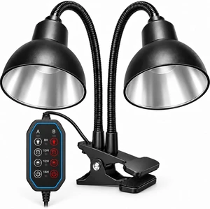 Dual-Head Sunrise & Sunset Reptile Heat Lamp Fixture (Bulb Not Included) Dual-Head Sunrise & Sunset Reptile Heat Lamp Fixture (Bulb Not Included)