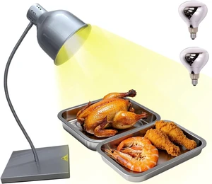 275W Commercial Food Warmer Heat Lamp Catering Food Warming Lamp for Food Service, Restaurant, Buffet & Kitchen (Single Head Silver) 275W Commercial Food Warmer Heat Lamp Catering Food Warming Lamp for Food Service, Restaurant, Buffet & Kitchen (Single Head Silver)
