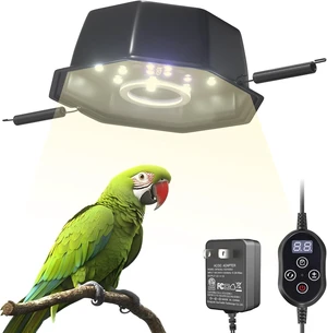 10W Full-Spectrum Bird Cage Light with Chew Guard, UVB2.4 Dimmable Octagonal LED Fixture with Plug & Controller for Captive Birds & Parrots 10W Full-Spectrum Bird Cage Light with Chew Guard, UVB2.4 Dimmable Octagonal LED Fixture with Plug & Controller for Captive Birds & Parrots