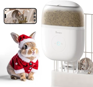 Hanging Automatic Rabbit Feeder with 1080P Camera for Cages Hanging Automatic Rabbit Feeder with 1080P Camera for Cages