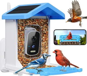 2.5K HD Smart Solar Bird Feeder Camera with AI Bird Species ID Bird House with Camera for Garden, Ideal Gift for Bird Lovers, Blue 2.5K HD Smart Solar Bird Feeder Camera with AI Bird Species ID Bird House with Camera for Garden, Ideal Gift for Bird Lovers, Blue