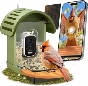 2.5K UHD Solar-Powered Smart Bird Feeder Camera, Green 2.5K UHD Solar-Powered Smart Bird Feeder Camera, Green