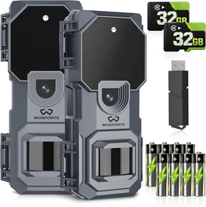2-Pack Mini 1080P 32MP Trail Camera with 32GB SD Card, Night Vision & Motion Activation Waterproof Wildlife Game Camera with 4AA Batteries & Card Reader 2-Pack Mini 1080P 32MP Trail Camera with 32GB SD Card, Night Vision & Motion Activation Waterproof Wildlife Game Camera with 4AA Batteries & Card Reader