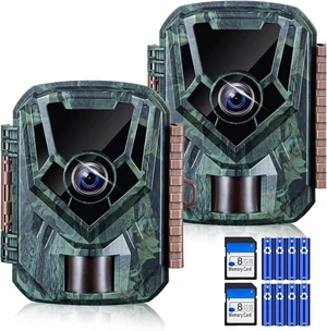 2-Pack 36MP 2.7K Trail Camera with Night Vision, 0.1s Motion Trigger & 130° Wide-Angle Waterproof Mini Game Cam with 2.0" HD TFT Screen & 8G Card x2 2-Pack 36MP 2.7K Trail Camera with Night Vision, 0.1s Motion Trigger & 130° Wide-Angle Waterproof Mini Game Cam with 2.0" HD TFT Screen & 8G Card x2
