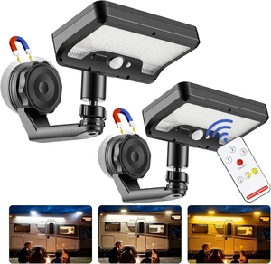 2-Pack Magnetic Solar RV Lights with Motion Sensor & Remote Outdoor 2-Pack Magnetic Solar RV Lights with Motion Sensor & Remote Outdoor