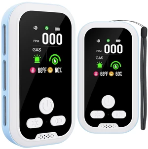 2-Pack Upgraded Plug-in Air Quality Detector with HD Display, Blue 2-Pack Upgraded Plug-in Air Quality Detector with HD Display, Blue